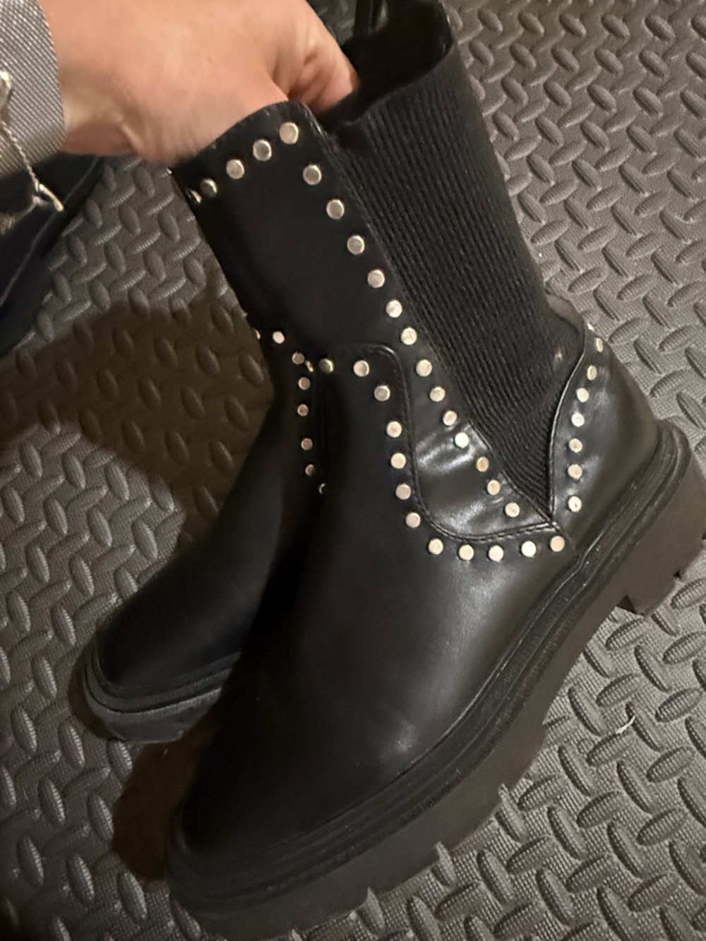 Zara Black Studded Booties